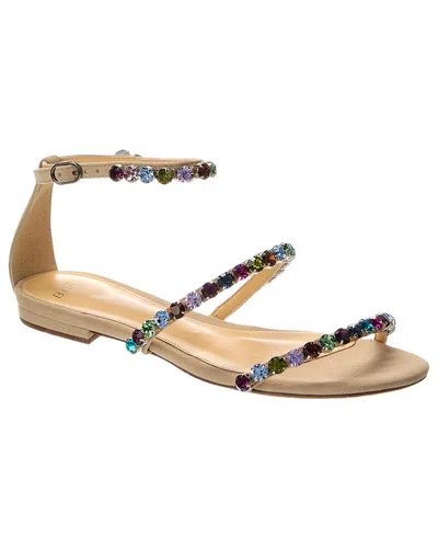 Alexandre Birman Alexa Crystals Suede Sandal In Brown
