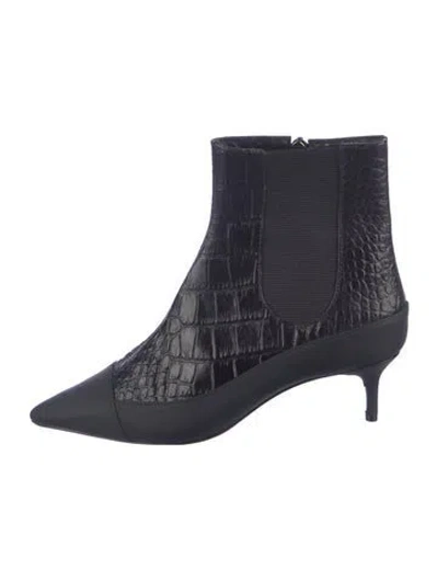 Pre-owned Alexandre Birman Alligator Animal Print Chelsea Boots In Blue
