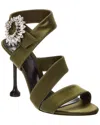 Alexandre Birman Antonia Crystals 100 Satin Sandal In Green