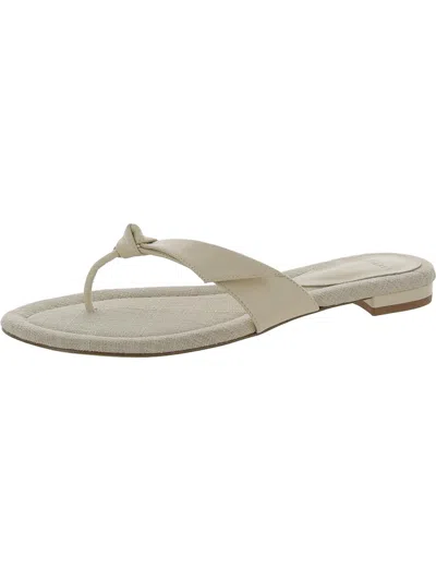 Alexandre Birman Asymmetricclarita Womens Leather Flat Thong Sandals In White