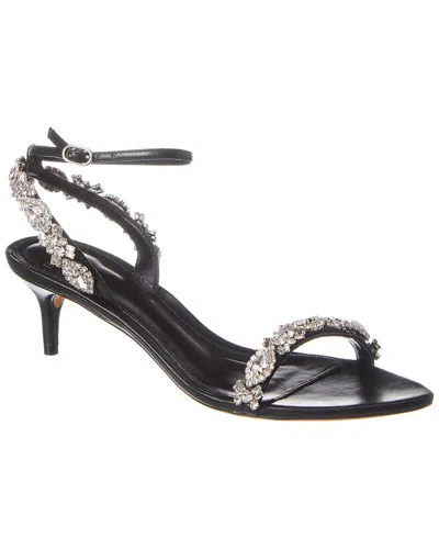 Alexandre Birman Aurora Crystal 50 Leather Sandal In Black