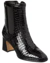 Alexandre Birman Ava 60 Croc-embossed Patent Boot In Black