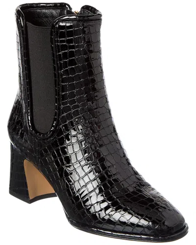 Alexandre Birman Ava 60 Croc-embossed Patent Boot In Black