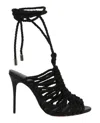 Alexandre Birman Barbara Lurex Heel Sandals In Black