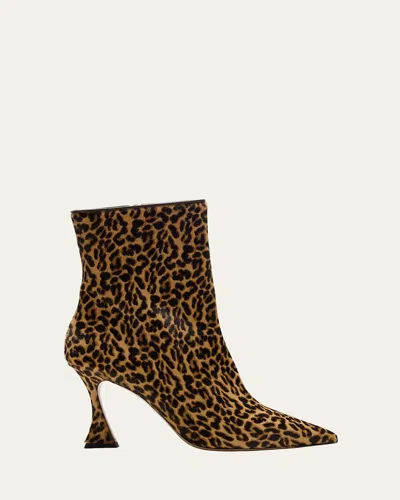 Alexandre Birman Bell Leopard Ankle Booties In Leopardtesta Di Moro