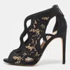 Alexandre Birman Black Mesh And Suede Ankle Strap Sandals In Black