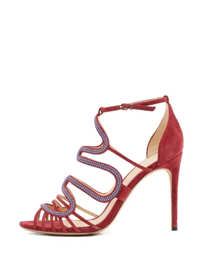 Pre-owned Alexandre Birman Blue-details Sandals In Red