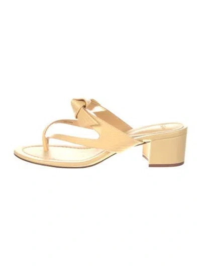 Pre-owned Alexandre Birman Bow Accents Sandals In Yellow