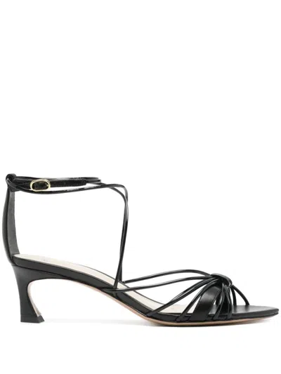 Alexandre Birman Malena 50mm Leather Sandals In Black