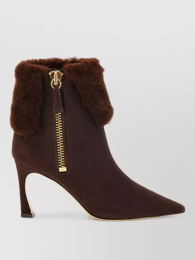 Alexandre Birman Calfskin Leather Ankle Boots In Brown