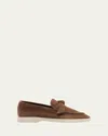 Alexandre Birman Calrita Suede Knotted Loafers