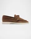Alexandre Birman Calrita Suede Knotted Loafers In Brown