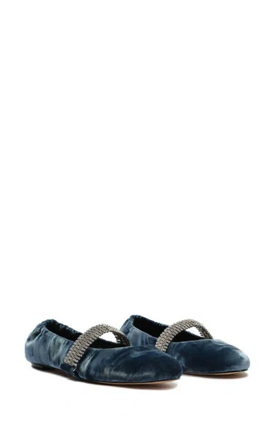 Alexandre Birman Camila Crystal-strap Ballerina Flats In Blue