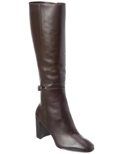 Alexandre Birman Candance 70 Leather Knee-high Boot In Brown