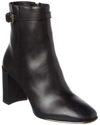 Alexandre Birman Candance 90 Leather Bootie In Black