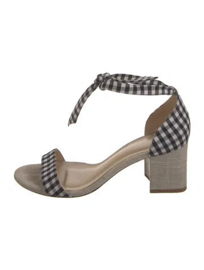 Pre-owned Alexandre Birman Canvas Animal Print Sandals In Gray