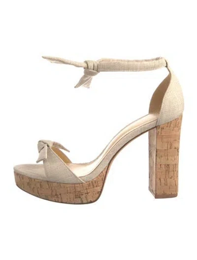 Pre-owned Alexandre Birman Canvas Bow Accents Sandals In Neutral