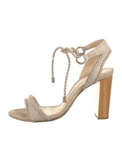 Pre-owned Alexandre Birman Canvas Braided Accents Sandals In Neutrals