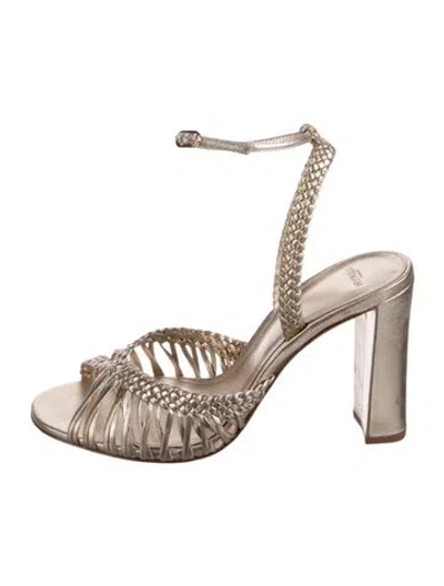 Pre-owned Alexandre Birman Canvas Sandals In Gold
