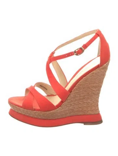 Pre-owned Alexandre Birman Canvas Sandals In Orange