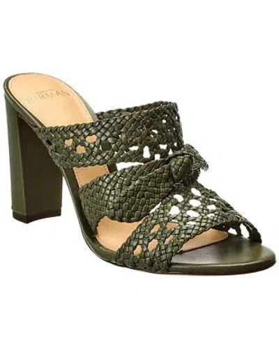 Pre-owned Alexandre Birman Clarita 90 Leather Sandal Women's In Green