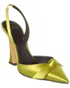 Alexandre Birman Clarita 100mm Satin Slingback Pumps In Green