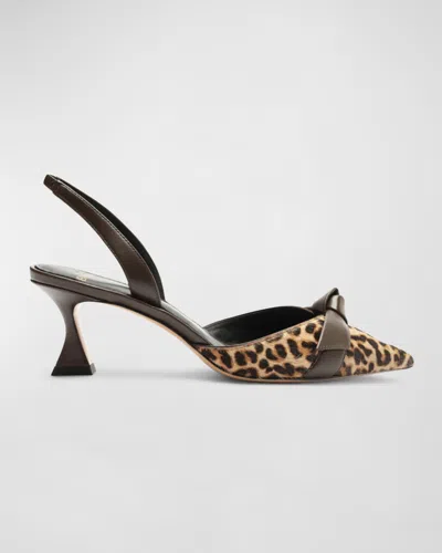 Alexandre Birman Clarita Genuine Calf Hair Pointed Toe Slingback Pump In Light Beige/testa Di Moro