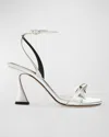 ALEXANDRE BIRMAN CLARITA BELL METALLIC ANKLE-STRAP SANDALS