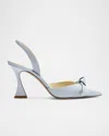 Alexandre Birman Clarita Bell Slingback Leather Sandals In Serene Blue