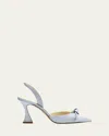 Alexandre Birman Clarita Bell Slingback Leather Sandals In Serene Blue
