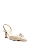 Alexandre Birman Clarita Bell Stud Pointed Toe Slingback Pump In Semolina