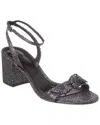 Alexandre Birman Clarita Block 60 Glitter Leather Sandal In Silver