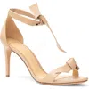 Alexandre Birman Clarita Leather Bow Ankle-strap Sandals In Nude