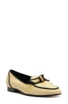 Alexandre Birman Grosgrain-trim Raffia Loafer In Natural/black