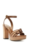 Alexandre Birman Platform Raffia Sandals In Espresso/dark Brown