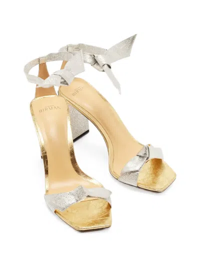 Pre-owned Alexandre Birman Clarita Bow Sandals In Silver