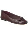 Alexandre Birman Clarita Collapsible Leather Flat In Red