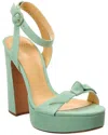 Alexandre Birman Clarita Curve 120 Suede Platform Sandal In Green