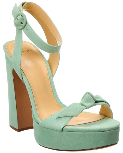 Alexandre Birman Clarita Curve 120 Suede Platform Sandal In Green