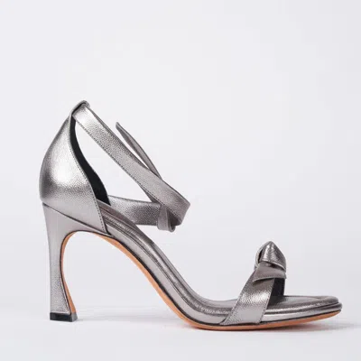 Alexandre Birman Clarita Doppia Soleta 85 Heels In Grafite Ermitage Leather In Silver
