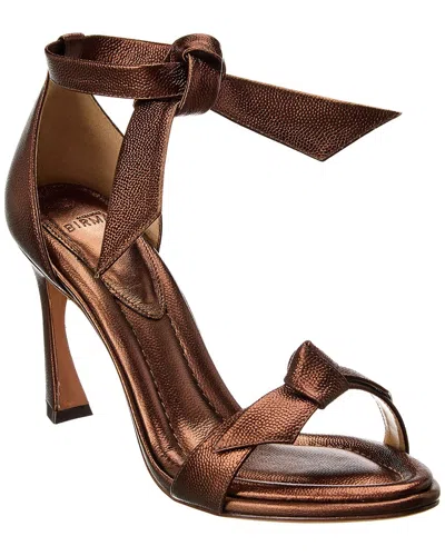 Alexandre Birman Clarita Doppia Soletta 85 Leather Sandal In Brown