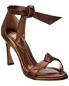 Alexandre Birman Clarita Doppia Soletta 85 Leather Sandal In Brown