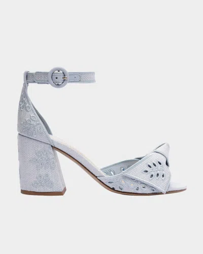 Alexandre Birman Clarita Embroidered Raffia Maxi Sandals In Serene Blue