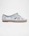 Alexandre Birman Clarita Embroidered Summer Slippers In Serene Blue
