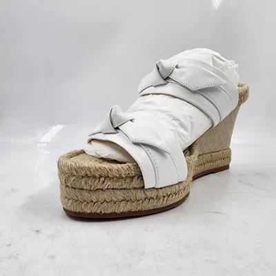 Pre-owned Alexandre Birman Clarita Espadrille Wedge Sandals Women's 6.5 White Knotted
