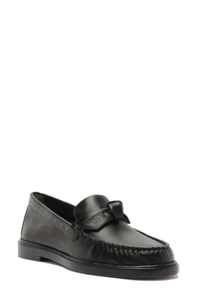 Alexandre Birman Clarita Eyelet Leather Loafer In Black