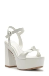 Alexandre Birman Clarita Flare Platform Bridal Sandal In White