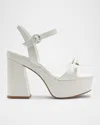 Alexandre Birman Clarita Flare Platform Bridal Sandals In White