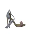 Alexandre Birman Clarita Floral Knotted Heels In Multicolor Cotton In Multi
