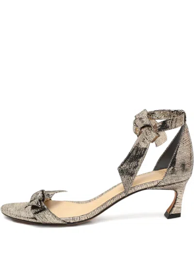 Pre-owned Alexandre Birman Clarita Ankle-strap Bow-detail Sandals In Gold